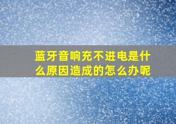 蓝牙音响充不进电是什么原因造成的怎么办呢