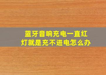 蓝牙音响充电一直红灯就是充不进电怎么办