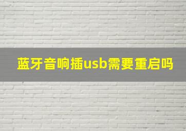 蓝牙音响插usb需要重启吗