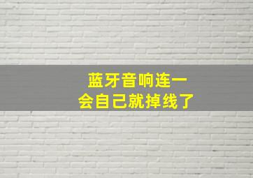 蓝牙音响连一会自己就掉线了