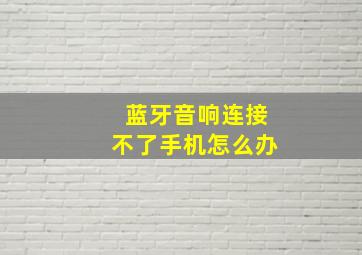 蓝牙音响连接不了手机怎么办