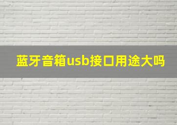 蓝牙音箱usb接口用途大吗