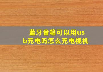 蓝牙音箱可以用usb充电吗怎么充电视机