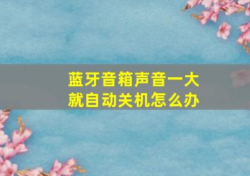 蓝牙音箱声音一大就自动关机怎么办