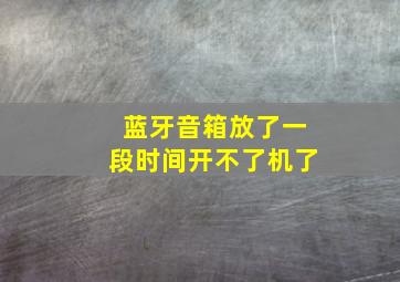 蓝牙音箱放了一段时间开不了机了