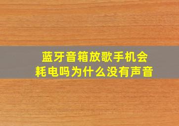 蓝牙音箱放歌手机会耗电吗为什么没有声音