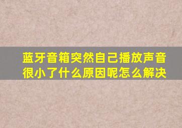 蓝牙音箱突然自己播放声音很小了什么原因呢怎么解决