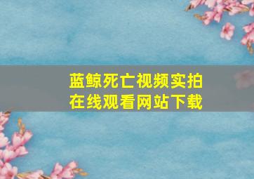 蓝鲸死亡视频实拍在线观看网站下载