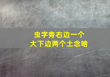 虫字旁右边一个大下边两个土念啥