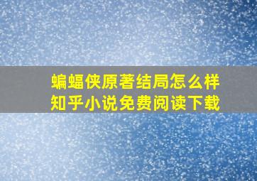 蝙蝠侠原著结局怎么样知乎小说免费阅读下载