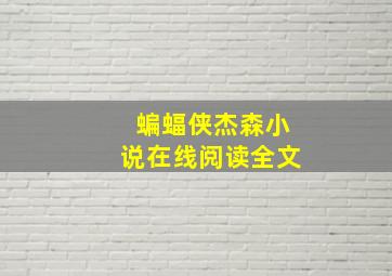 蝙蝠侠杰森小说在线阅读全文