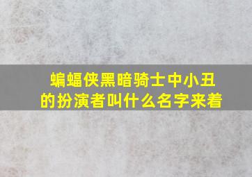 蝙蝠侠黑暗骑士中小丑的扮演者叫什么名字来着