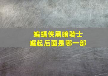 蝙蝠侠黑暗骑士崛起后面是哪一部