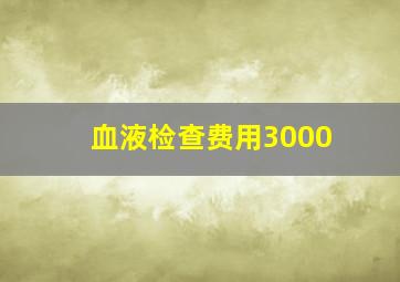 血液检查费用3000