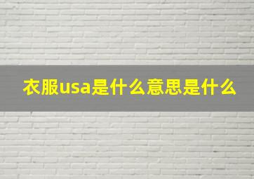 衣服usa是什么意思是什么