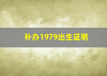 补办1979出生证明