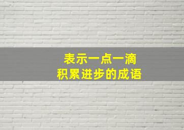 表示一点一滴积累进步的成语