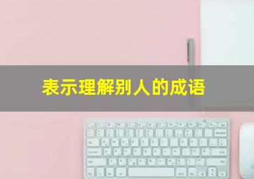 表示理解别人的成语