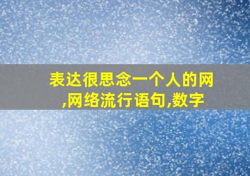 表达很思念一个人的网,网络流行语句,数字