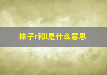 袜子r和l是什么意思