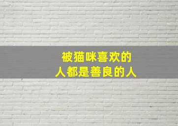 被猫咪喜欢的人都是善良的人