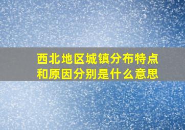 西北地区城镇分布特点和原因分别是什么意思