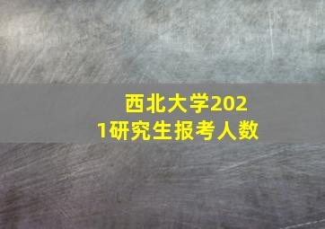 西北大学2021研究生报考人数