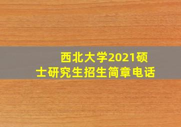 西北大学2021硕士研究生招生简章电话