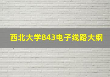 西北大学843电子线路大纲