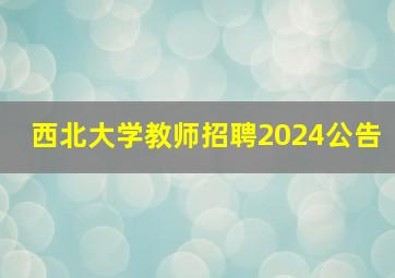 西北大学教师招聘2024公告