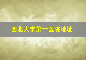 西北大学第一医院地址