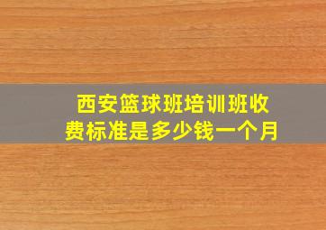 西安篮球班培训班收费标准是多少钱一个月