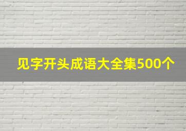 见字开头成语大全集500个