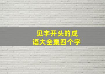 见字开头的成语大全集四个字