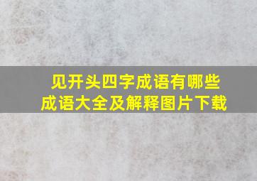 见开头四字成语有哪些成语大全及解释图片下载