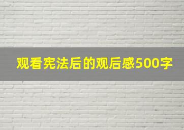 观看宪法后的观后感500字