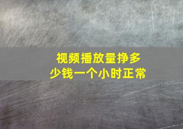 视频播放量挣多少钱一个小时正常