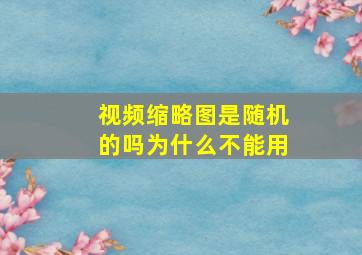 视频缩略图是随机的吗为什么不能用