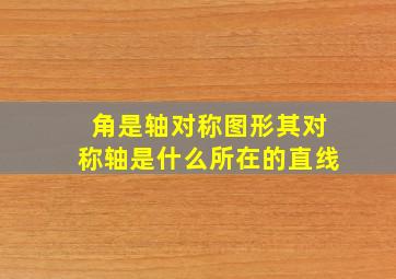 角是轴对称图形其对称轴是什么所在的直线