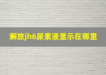 解放jh6尿素液显示在哪里