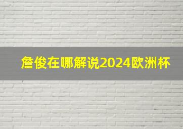 詹俊在哪解说2024欧洲杯