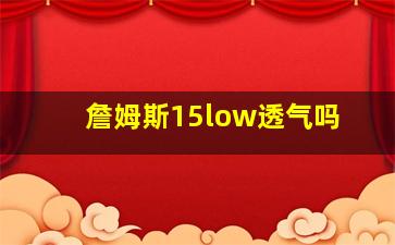 詹姆斯15low透气吗