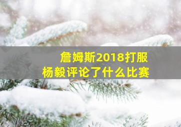 詹姆斯2018打服杨毅评论了什么比赛