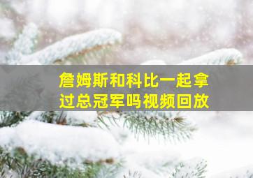 詹姆斯和科比一起拿过总冠军吗视频回放