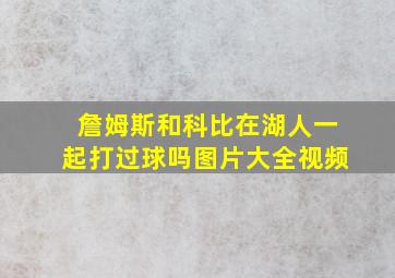 詹姆斯和科比在湖人一起打过球吗图片大全视频