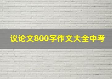 议论文800字作文大全中考