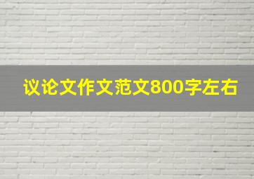 议论文作文范文800字左右