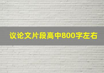 议论文片段高中800字左右