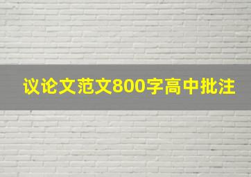 议论文范文800字高中批注