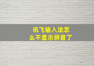 讯飞输入法怎么不显示拼音了